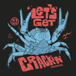 Futuristic robot crab. T-shirt print design