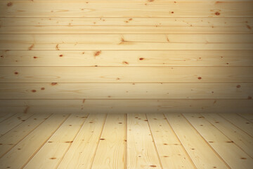Poster - wood wall and floor for design