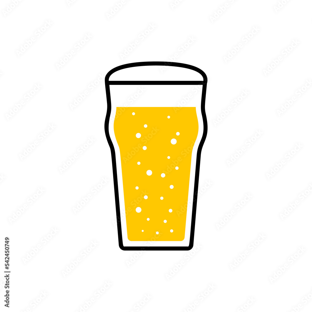 Pint of lager beer with foam and bubbles isolated PNG Stock Illustration |  Adobe Stock, image size:1000x1000
