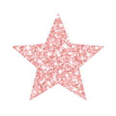 rose gold glitter star isolated png