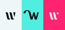 Set Of Letter W Minimal Logo Icon Design Template Elements