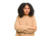 © Asier - Young african american woman isolated unhappy looking in camera with sarcastic expression.