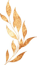 Gold Leaves Textured With Metallic Foil