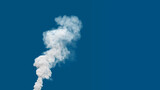 Fototapeta Tęcza - white heavy carbon dioxide smoke column emission from explosion, isolated - industrial 3D rendering