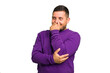 © Asier - Young caucasian man isolated laughing happy, carefree, natural emotion.