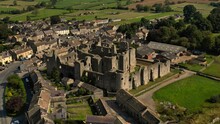 Aerial View Of The Middleham Castle In Middleham In Wensleydale, In The County Of North Yorkshire