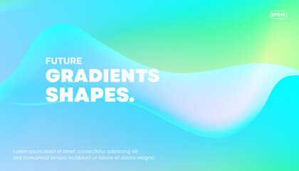 Poster - future background with a color gradient style. perfect liquid effect shape texture. vector, 2022-202
