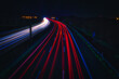 Speed Traffic - Highway at Night - Cars - Nachtverkehr auf Autobahn - Light Trails - Datenautobahn - Speeding - German - Ecology - Long Exposure - High quality photo	