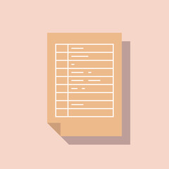 Fototapete - Document and paper flat vector illustration.
