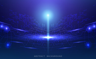 Poster - abstract digital circuit board futuristic future high speed motion on the blue background