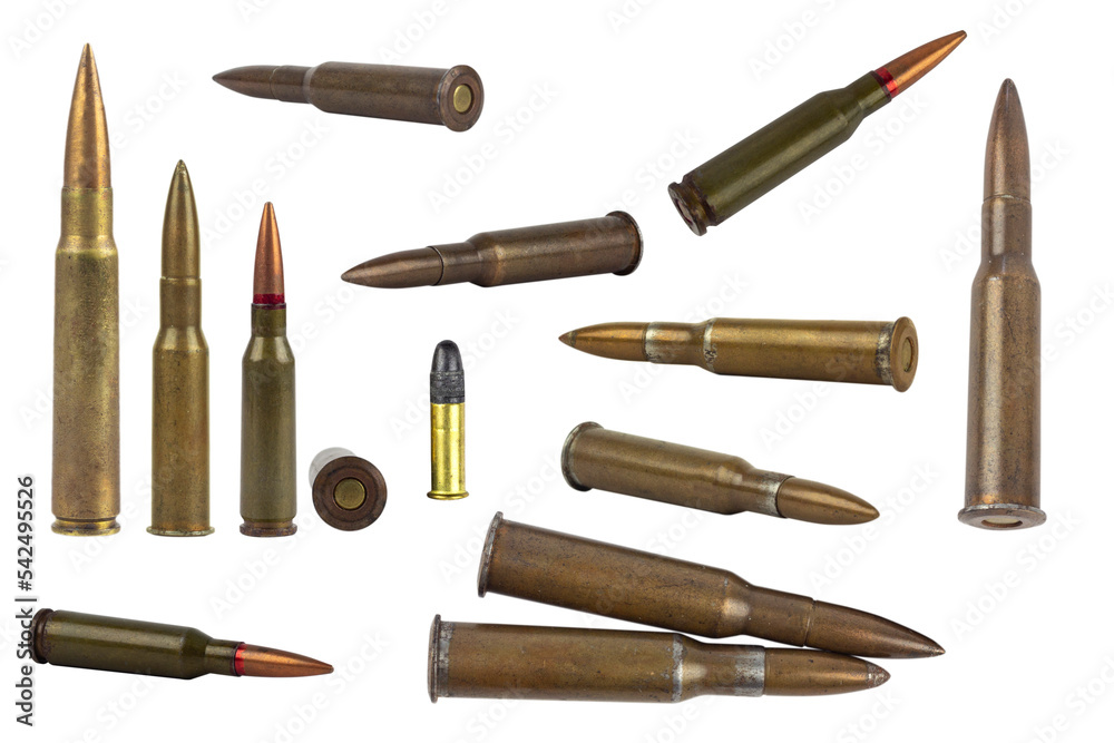 Machine Gun Incendiary Rounds cartridge from machine gun isolated on white background Stock Photo ...