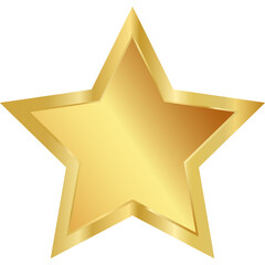 Wall Mural - Gold star isolated on transparent background 