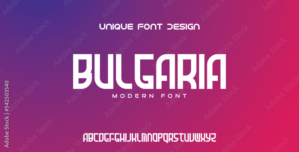 Bulgarian Lettering BULGARIA Typeface urban style fonts for technology, digital, movie ...