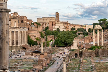 Wall Mural - Ruins of Roman Forum in Rome, Italy