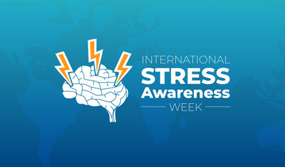 International Stress Awareness Week Background Banner Illustration