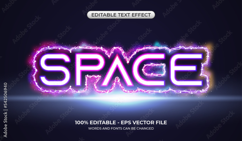 Realistic Space text effect. Editable Colorful Galaxy text effect.