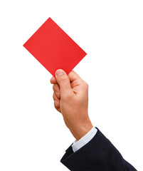 Wall Mural - gesture series: hand holding red card.