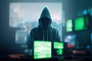 Hacker in hood