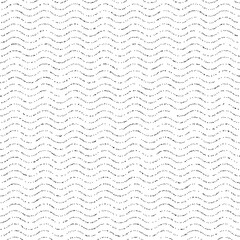 Sticker - Dotted wave lines seamless pattern. Black and white wavy stipple background. Horizontal Polka dot stripes repeating wallpaper. Abstract minimalistic texture. Monochrome texture.