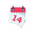© hvostik16 - Tear off the calendar sheet. 14 is the date on the calendar. Off date. Deadline concept. Template page. Vector illustration flat design. Isolated on white background.