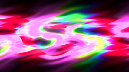 Poster - Colorful flow of glowing liquid energy. Motion. Luminous stream of energy in liquid plasma river. Bright light in wavy fluid of energy flow