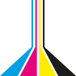 Abstract cmyk lines. Cyan, Magenta, Yellow And Black. Simple vector Illustration