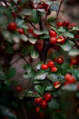 Wall Mural - Little red berries in a garden