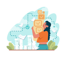 Poster - productivity concept. employee job performance efficiency. quality