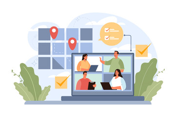 Poster - Project tracking concept. Successful business project planning