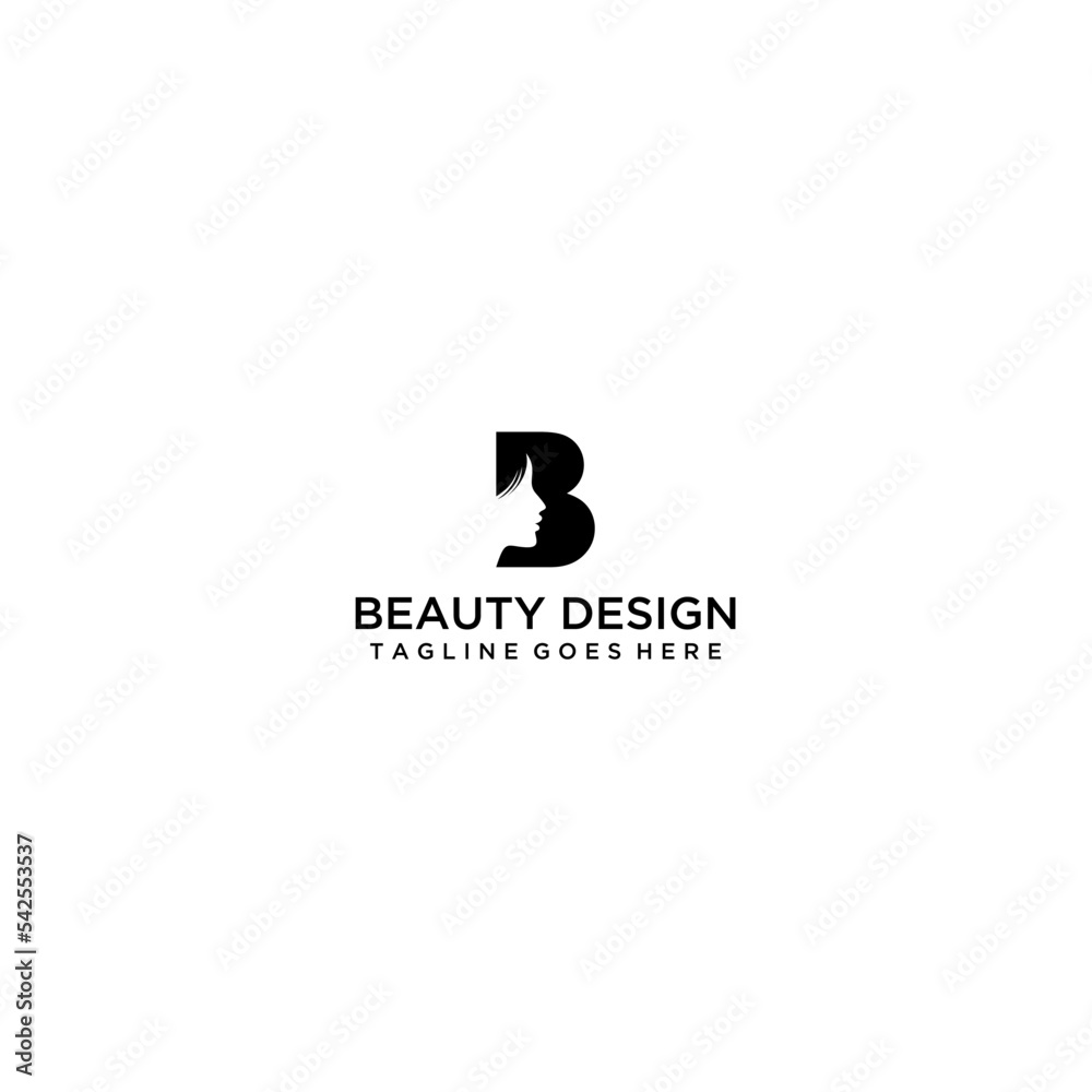Beauty salon logo.Letter B and beautiful woman logo design Stock Vector ...