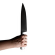 Knife in a hand. Isolated on a white background.