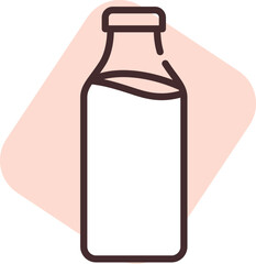 Sticker - Allergy on milk, icon, vector on white background.