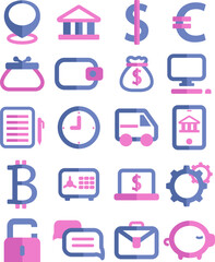 Poster - Banking icon set, icon, vector on white background.