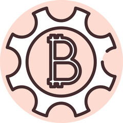 Sticker - Blockchain generation, icon, vector on white background.