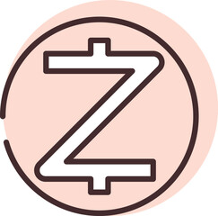 Poster - Blockchain zcash, icon, vector on white background.