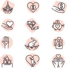 Sticker - Charity investment, icon, vector on white background.