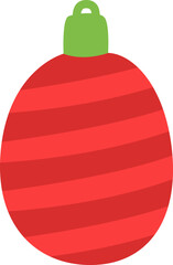 Sticker - Christmas tree red toy, icon, vector on white background.