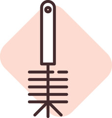 Poster - Cleaning  brush, icon, vector on white background.