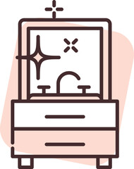 Poster - Cleaning toilet sink, icon, vector on white background.