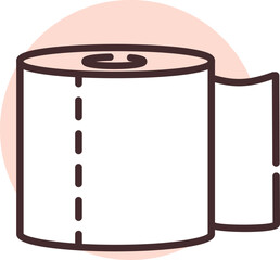 Poster - Cleaning  toilet paper, icon, vector on white background.