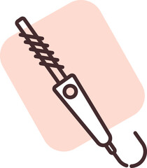 Poster - Electronics hair curler, icon, vector on white background.