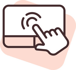 Poster - Electronics touch pad, icon, vector on white background.