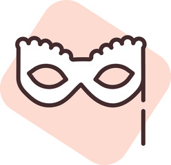 Sticker - Event halloween mask, icon, vector on white background.