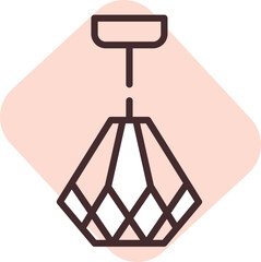 Poster - Diamond ceiling lamp, icon, vector on white background.