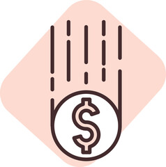 Sticker - Money financial flow, icon, vector on white background.