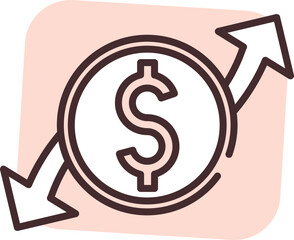 Poster - Money concept, icon, vector on white background.