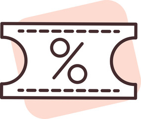 Sticker - Percentage cupon, icon, vector on white background.