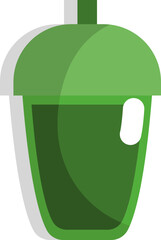 Poster - Green tea in long cup, icon, vector on white background.