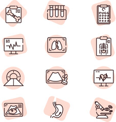 Sticker - Health icon set, icon, vector on white background.
