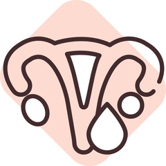 Poster - Pregnancy menstruation, icon, vector on white background.